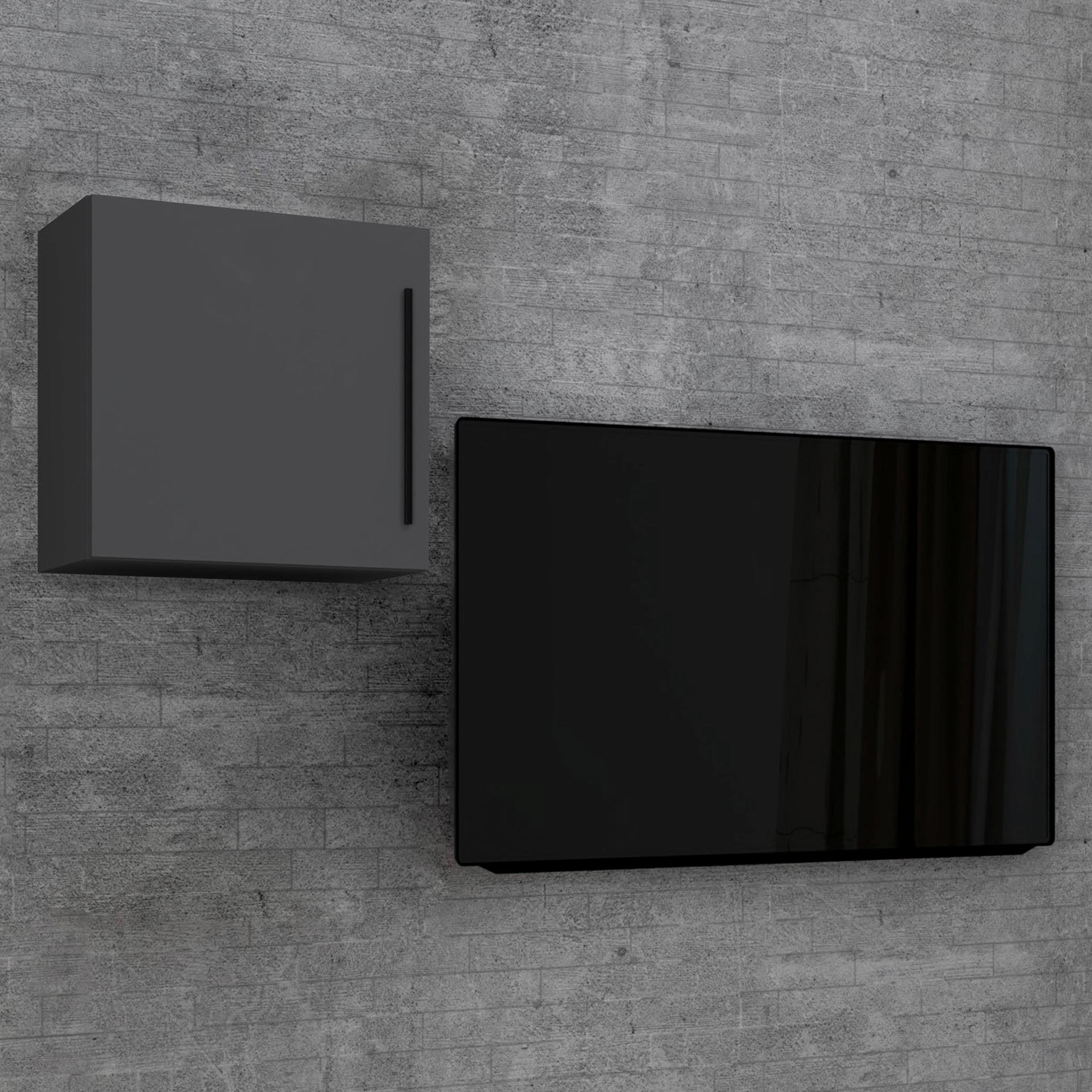 Viseči Element Arila M, Siva - črna/antracit, Moderno, kovina/leseni material (50/50/30cm) - MID.YOU