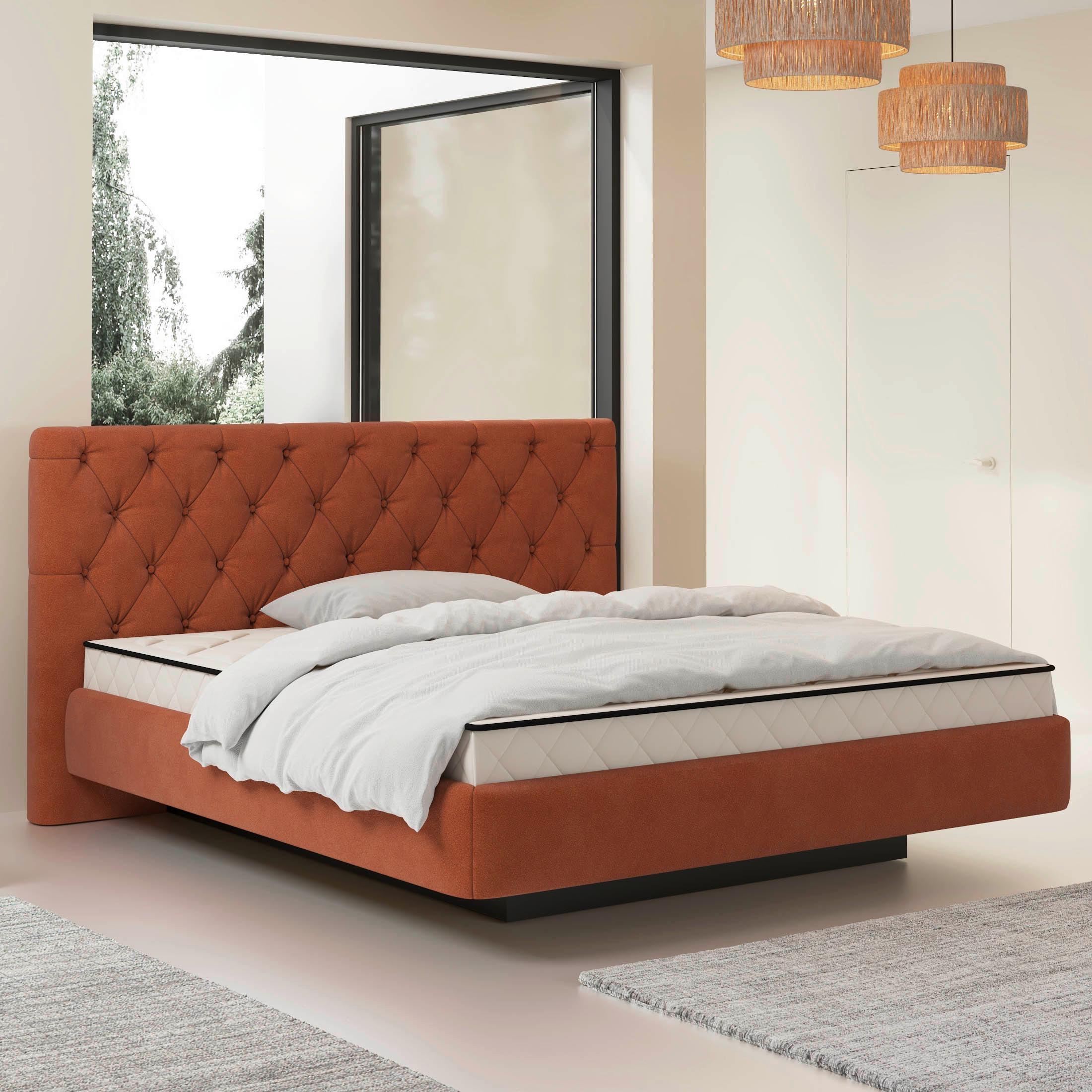 Tapecirani Krevet Pedro - smeđa/crna, Moderno, drvni materijal/metal (160/200cm) - Mömax