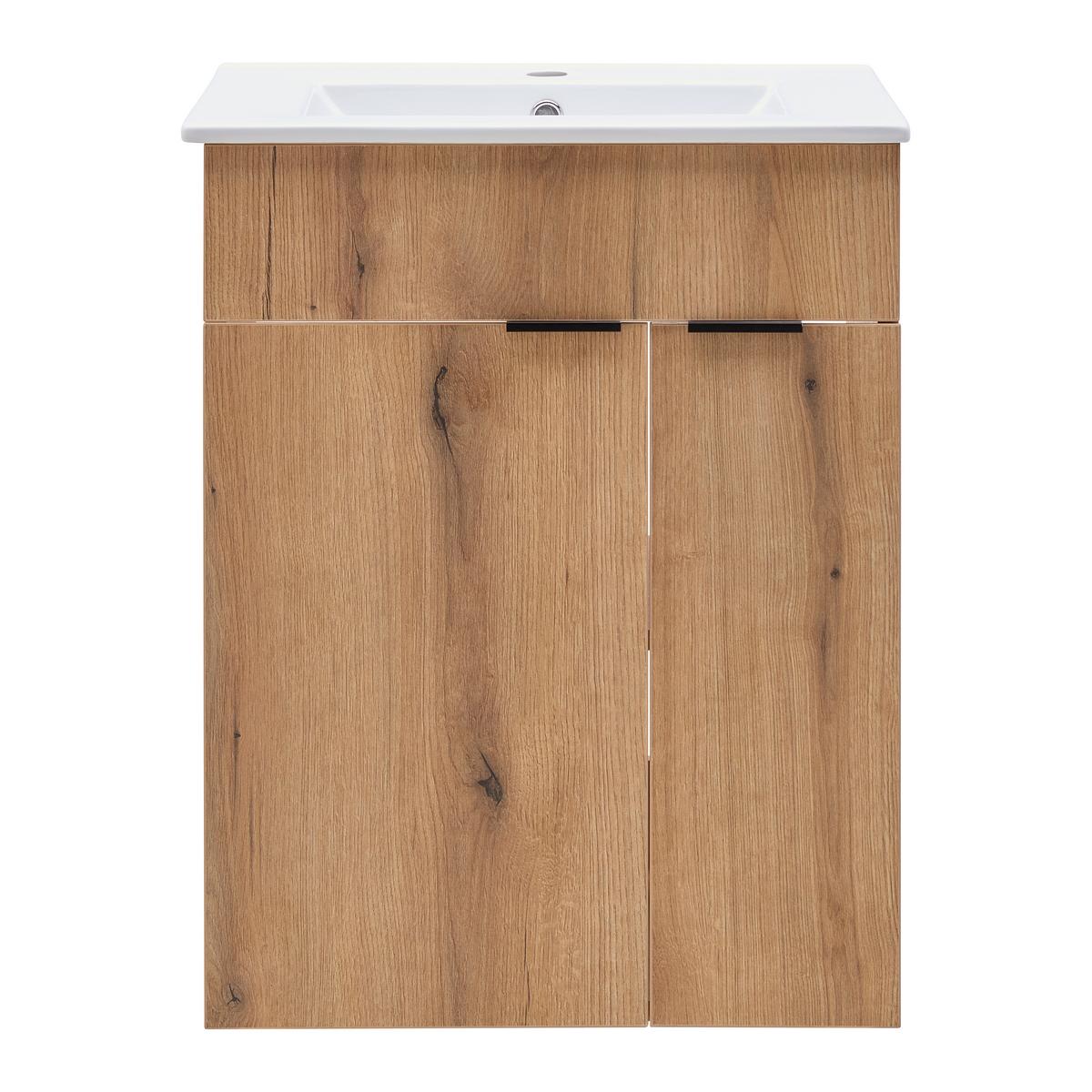 Umivalniška Enota Z Umivalnikom Napoli - črna/bela, Moderno, kovina/leseni material (60/78/45cm) - Mömax