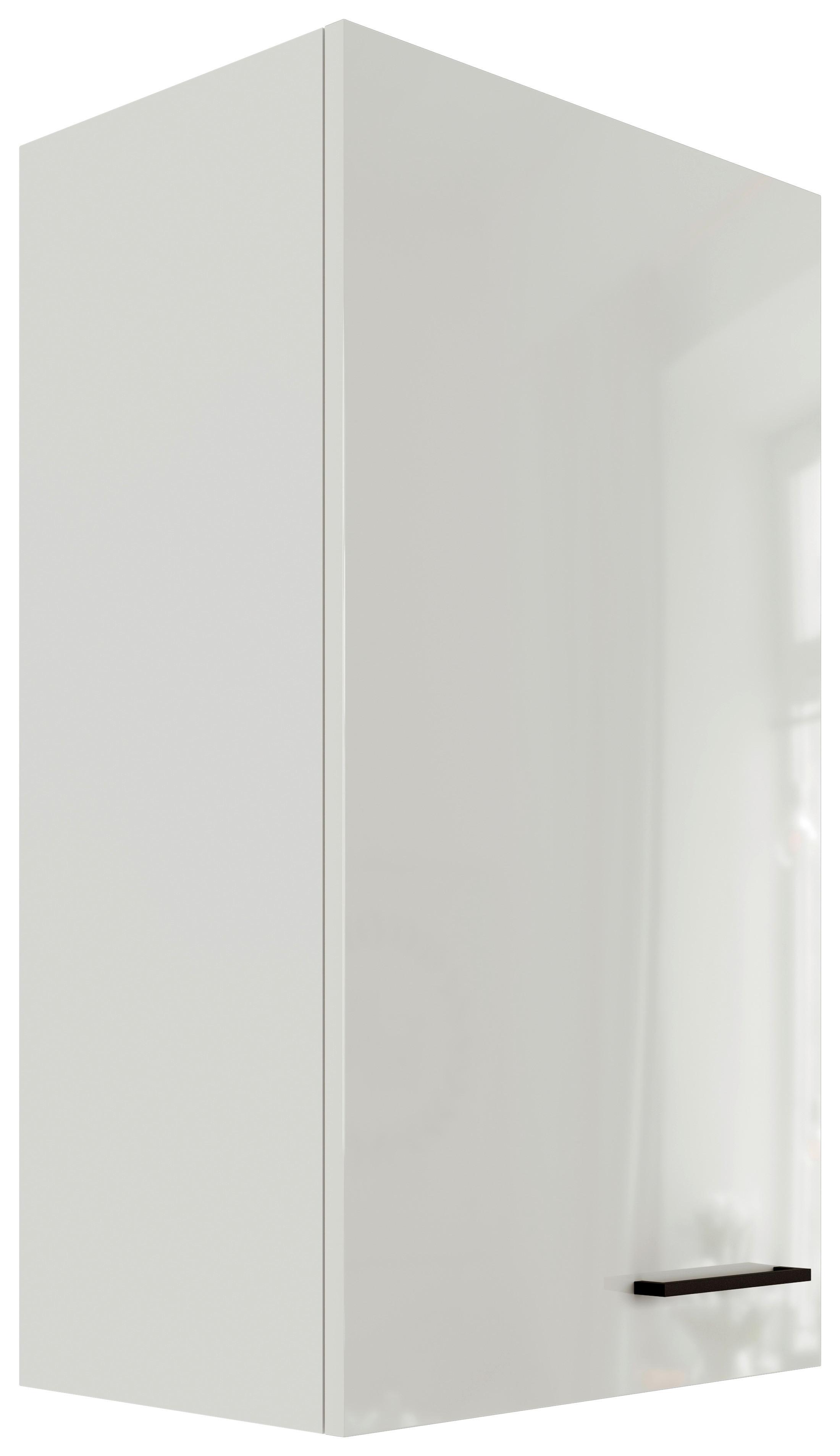 Küchenoberschrank in Lichtgrau glänzend - Schwarz/Grau, MODERN, Holzwerkstoff/Metall (50/89/32cm) - FlexWell