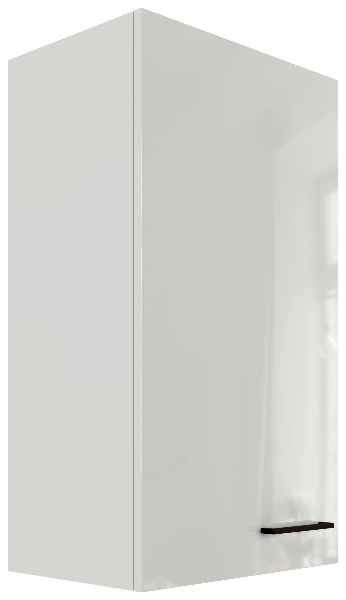 Küchenoberschrank in Lichtgrau glänzend - Schwarz/Grau, MODERN, Holzwerkstoff/Metall (50/89/32cm) - FlexWell