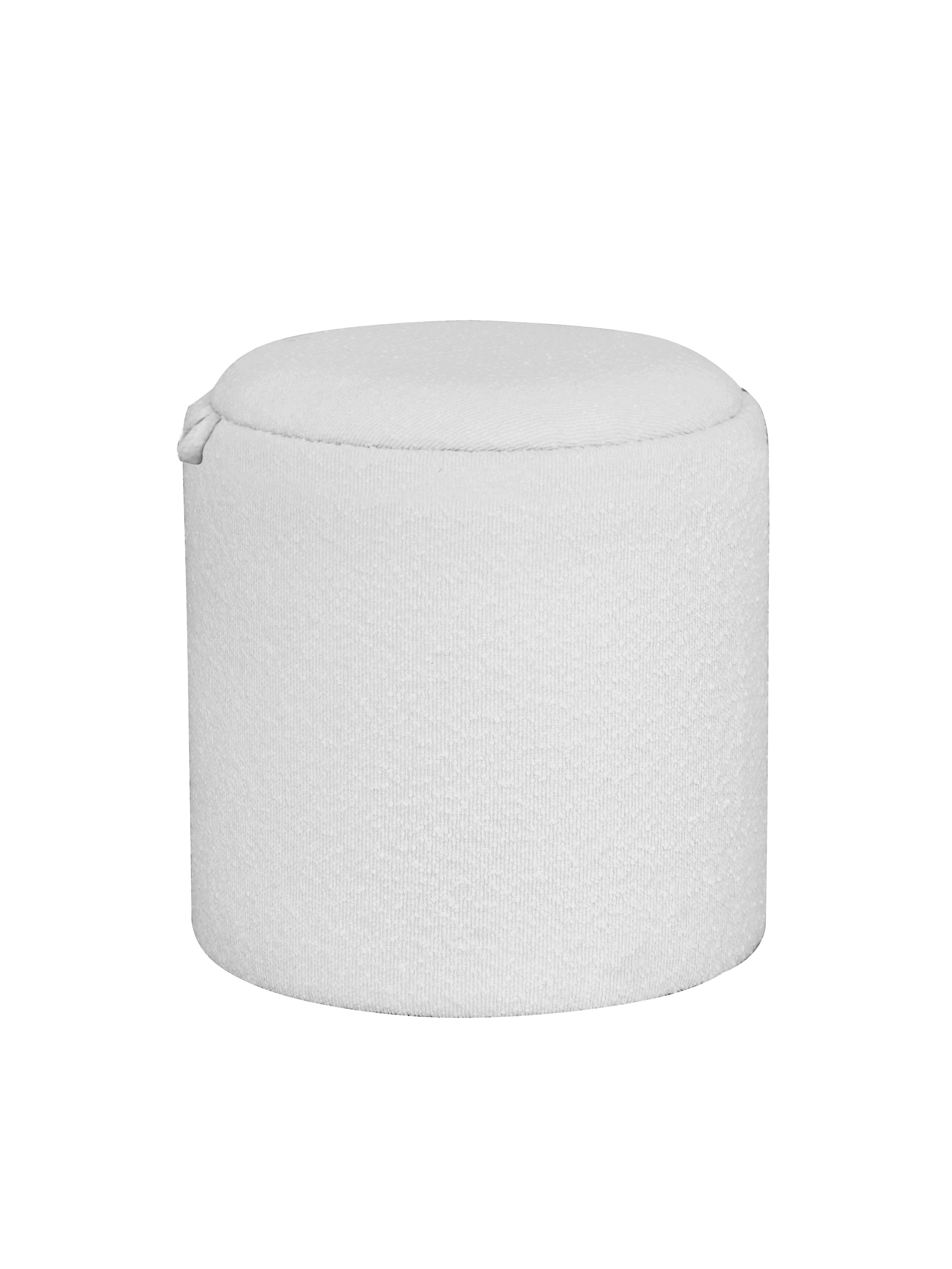 Taburet CHESSY - alb, Modern, textil/material pe bază de lemn (39,5/40.5/39.5cm) - Mömax