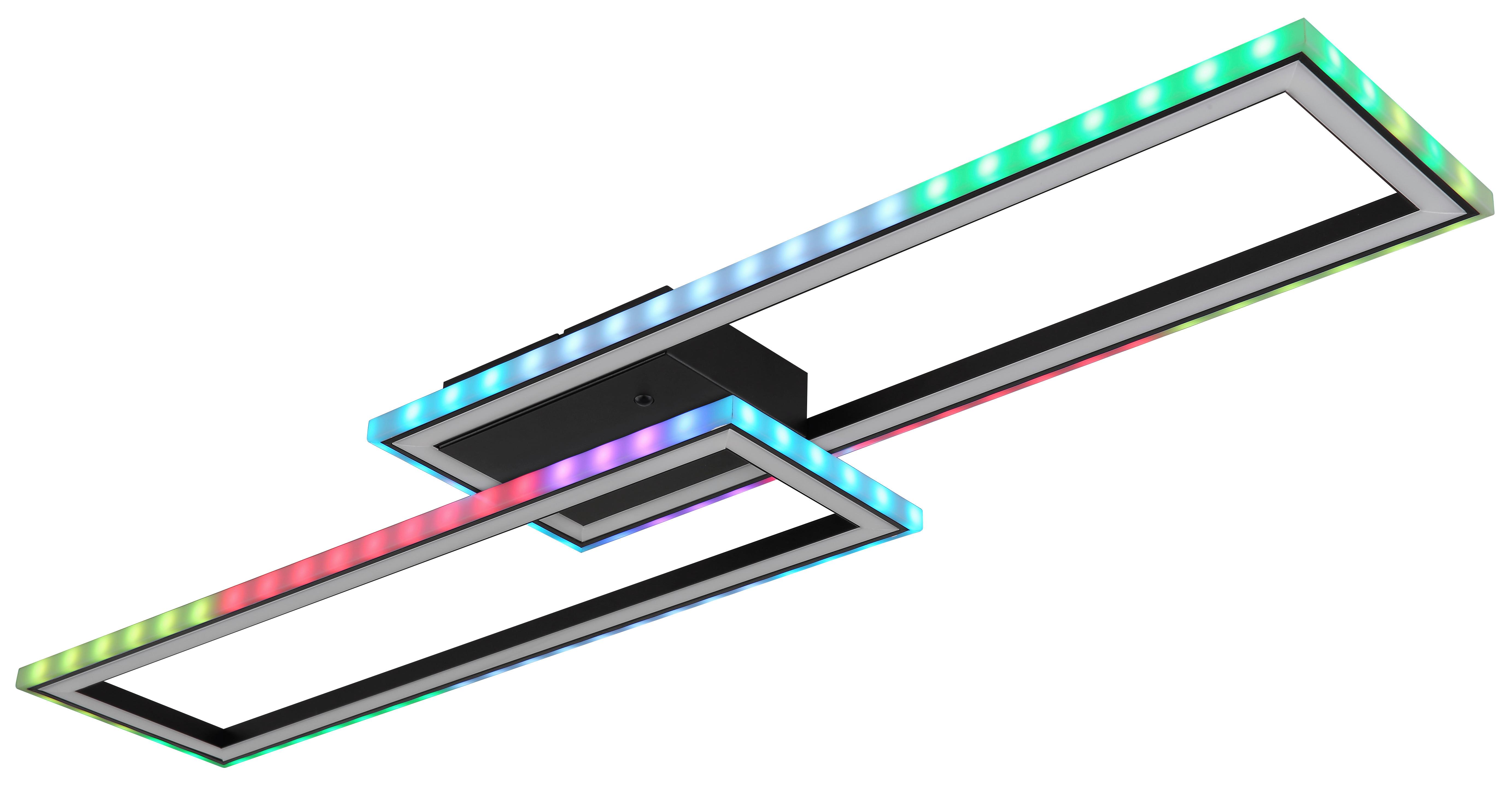 Stropna Led-svetilka Mirella, S Sijalko - črna/opal, Design, kovina/umetna masa (94,5/24/5,5cm) - Globo