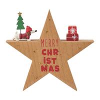 Dekostern Finja Naturfarben/Rot - Rot/Naturfarben, KONVENTIONELL, Holzwerkstoff/Kunststoff (21/21/1,8cm) - Mömax