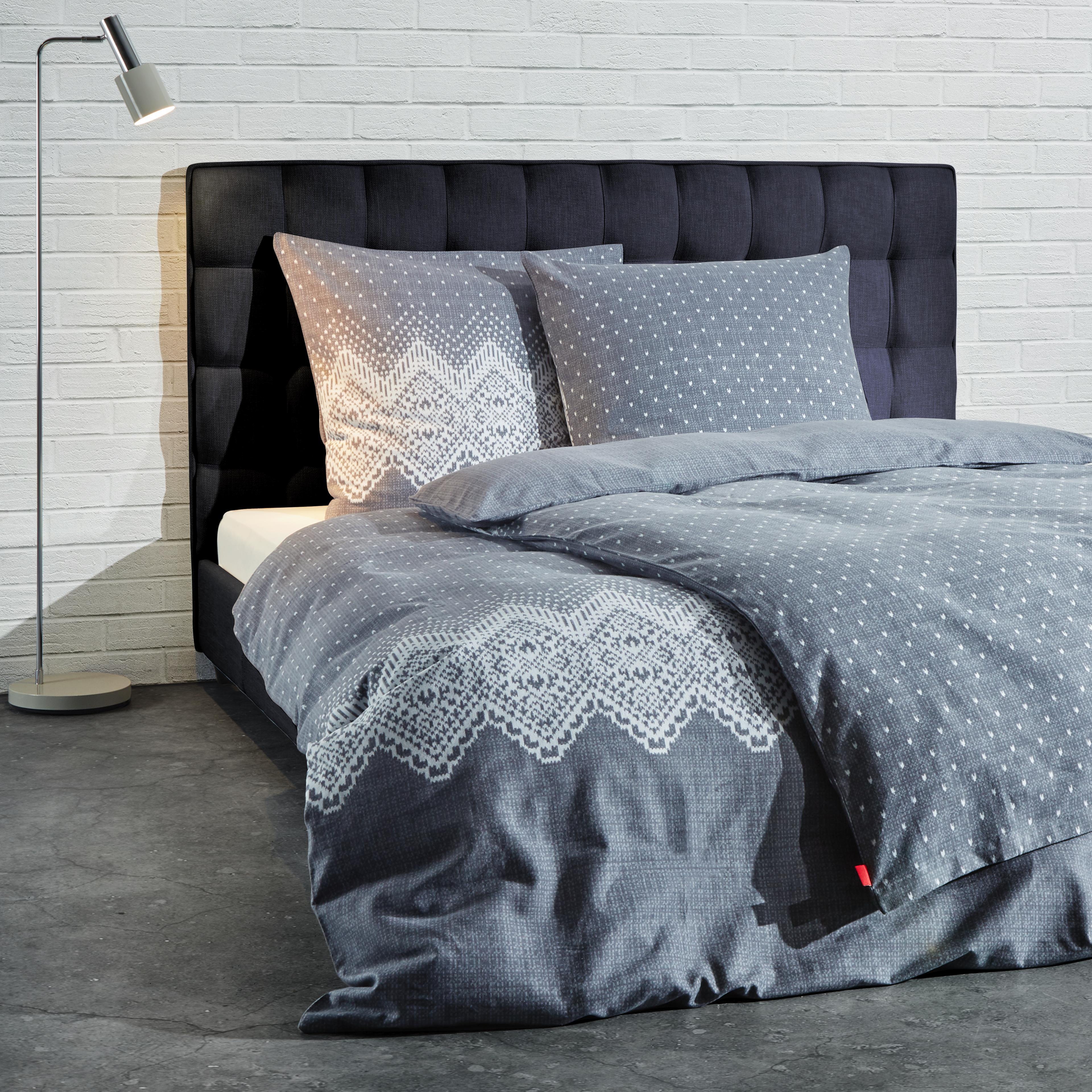 Bettwäsche S'Oliver Flanell - Silberfarben/Grau, MODERN, Textil (135x200/80x80cm) - S. Oliver