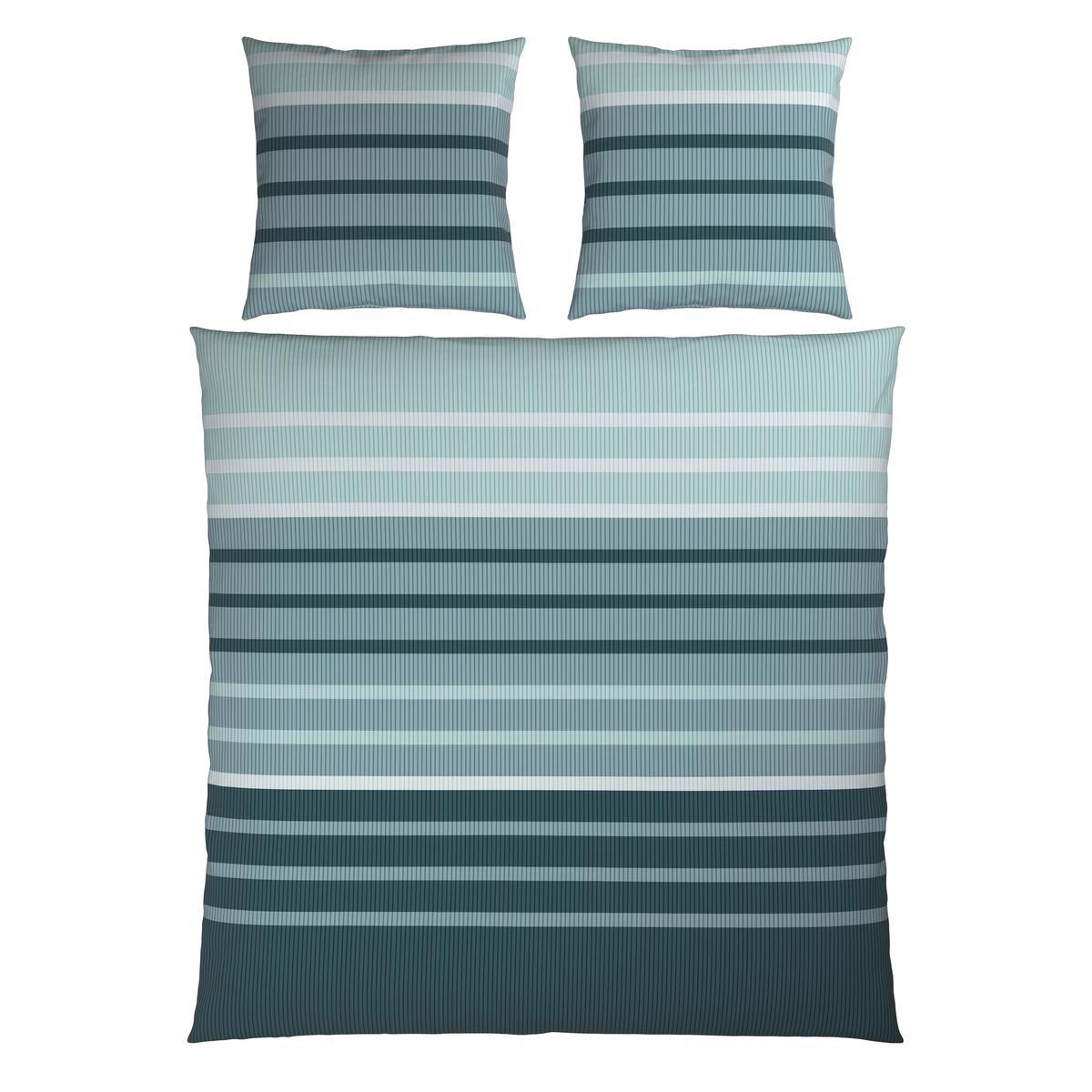 Bettwäsche Streif XXL Schwarz/Blau ca. 200x200cm - Blau/Schwarz, KONVENTIONELL, Textil (200/200cm) - Mömax