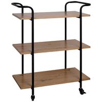 Kolica Za Serviranje Palermo - prirodne boje/crna, Moderno, drvni materijal/metal (63/82/33cm) - Modern Living