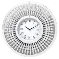 ZEGAR ŚCIENNY GD-5430R - kolor srebrny/czarny, Trend, szkło (60cm) - Ambia Home