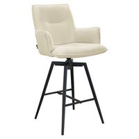 STOŁEK BAROWY SAGA - beżowy/czarny, Design, metal/tkanina (56/102/56cm) - Novel