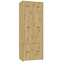Kleiderschrank Kivo Eiche Artisan - Schwarz/Eiche Artisan, Basics, Holzwerkstoff/Kunststoff (90/239,40/52,1cm) - Based
