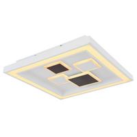 Stropna Led-svetilka Nolo, S Sijalko - bela/opal, Design, kovina/umetna masa (48/48/7cm) - Globo