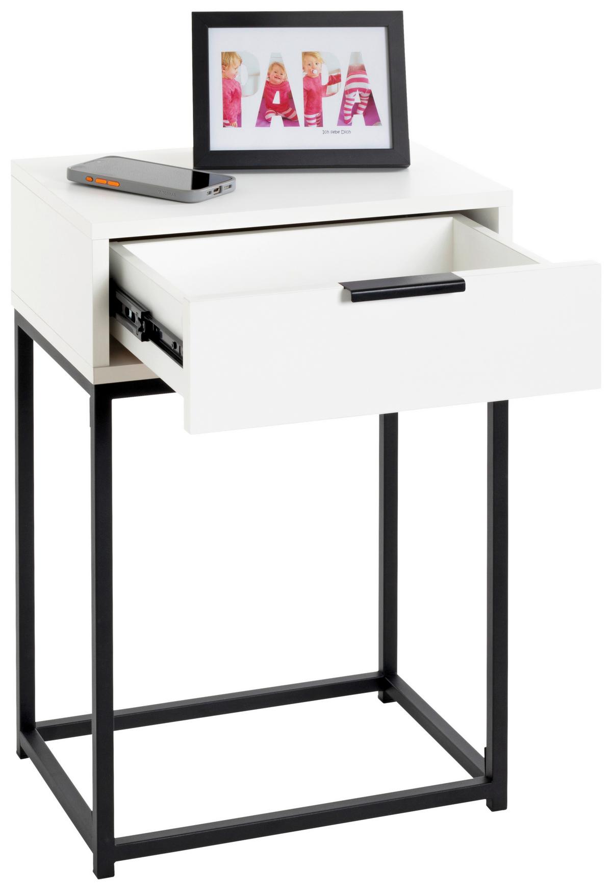 NOPTIERA ILVA - alb/negru, Konventionell, metal/material pe bază de lemn (40/60/28cm) - Mömax