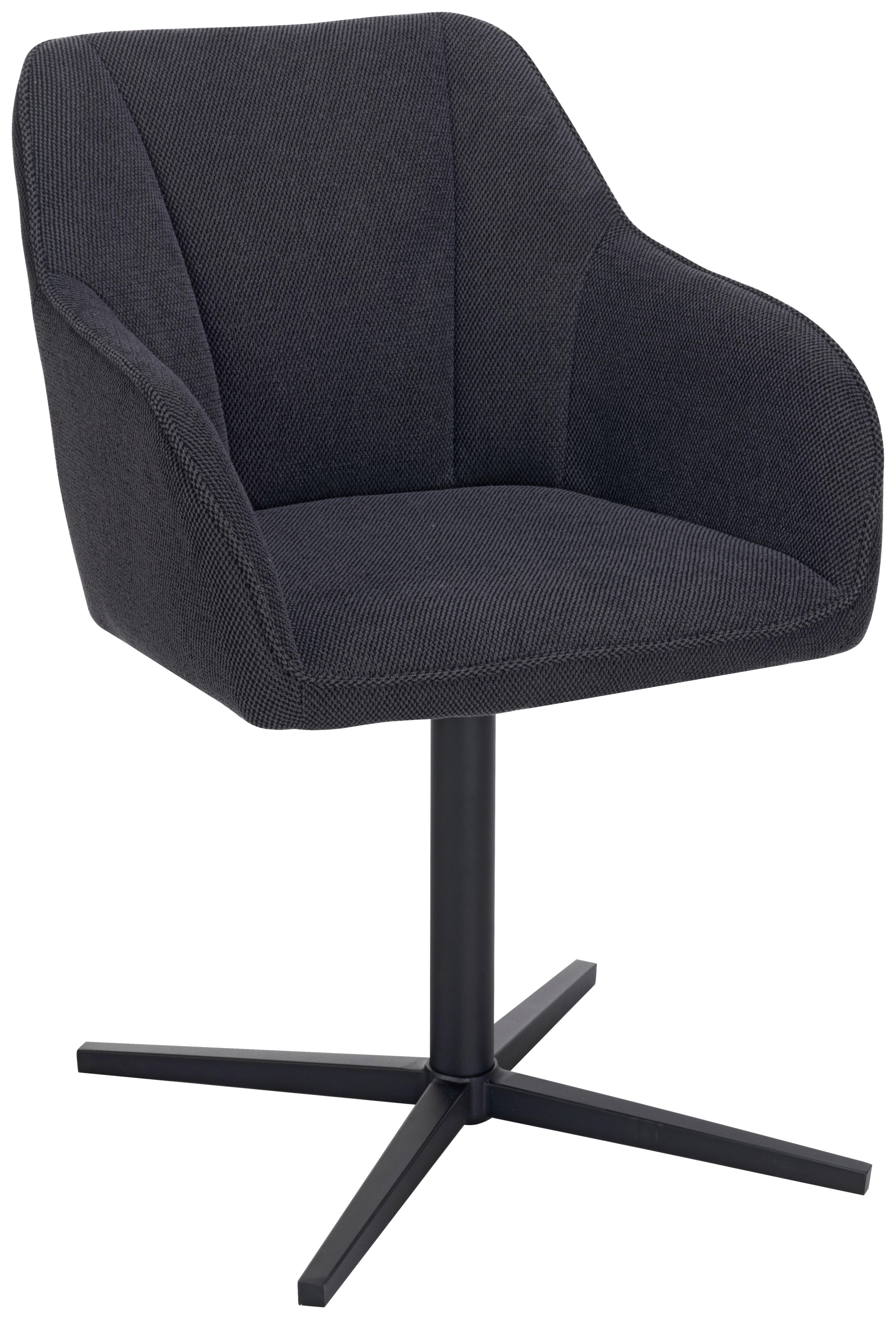 Stol Rosina, Črna, Vrtljiv - črna, Moderno, kovina/tekstil (56/84/60cm)