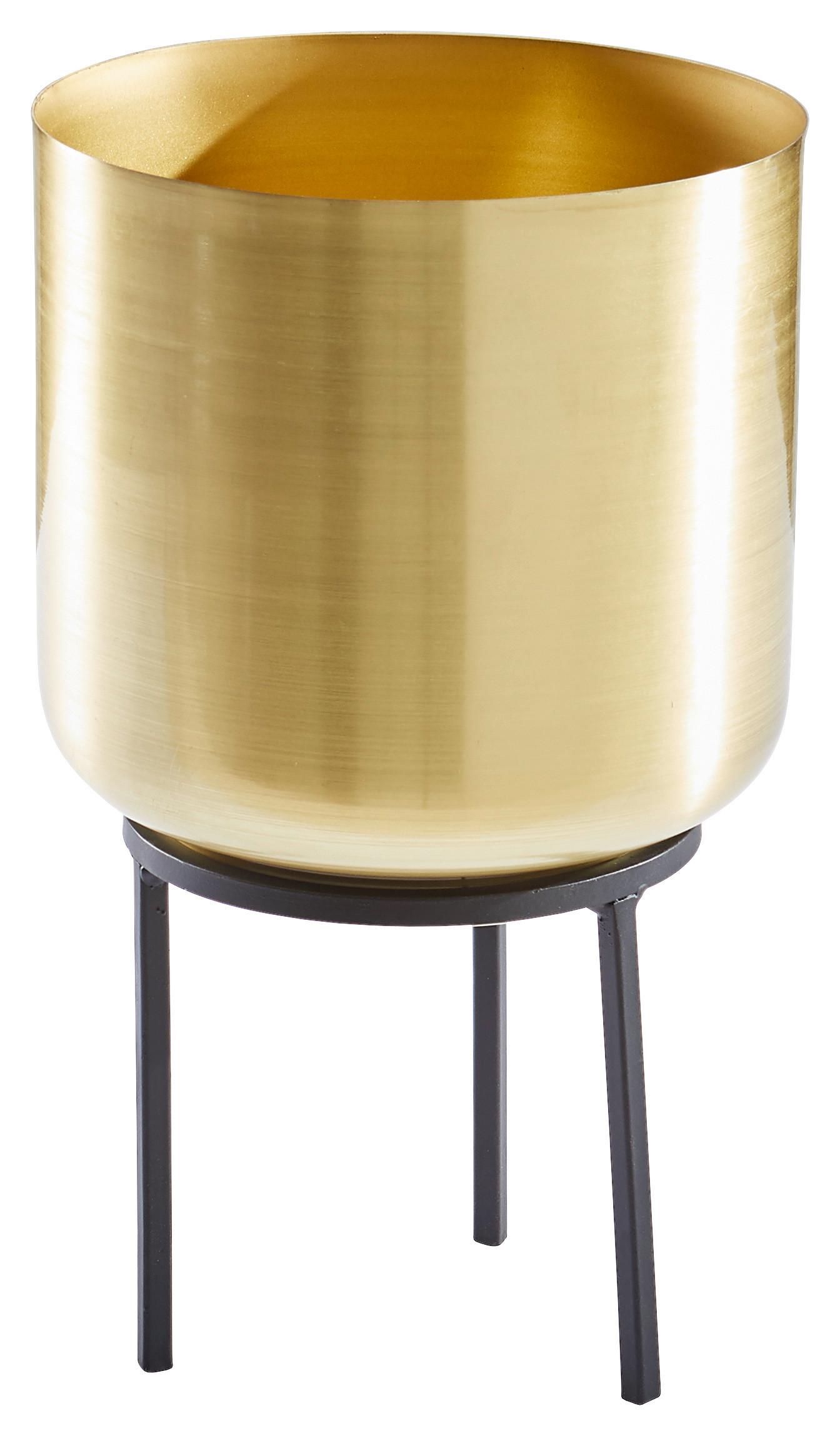 DONICZKA NA KWIATY GLAM LIVING - czarny/kolor złoty, Trend, metal (15/25cm) - Ambia Home