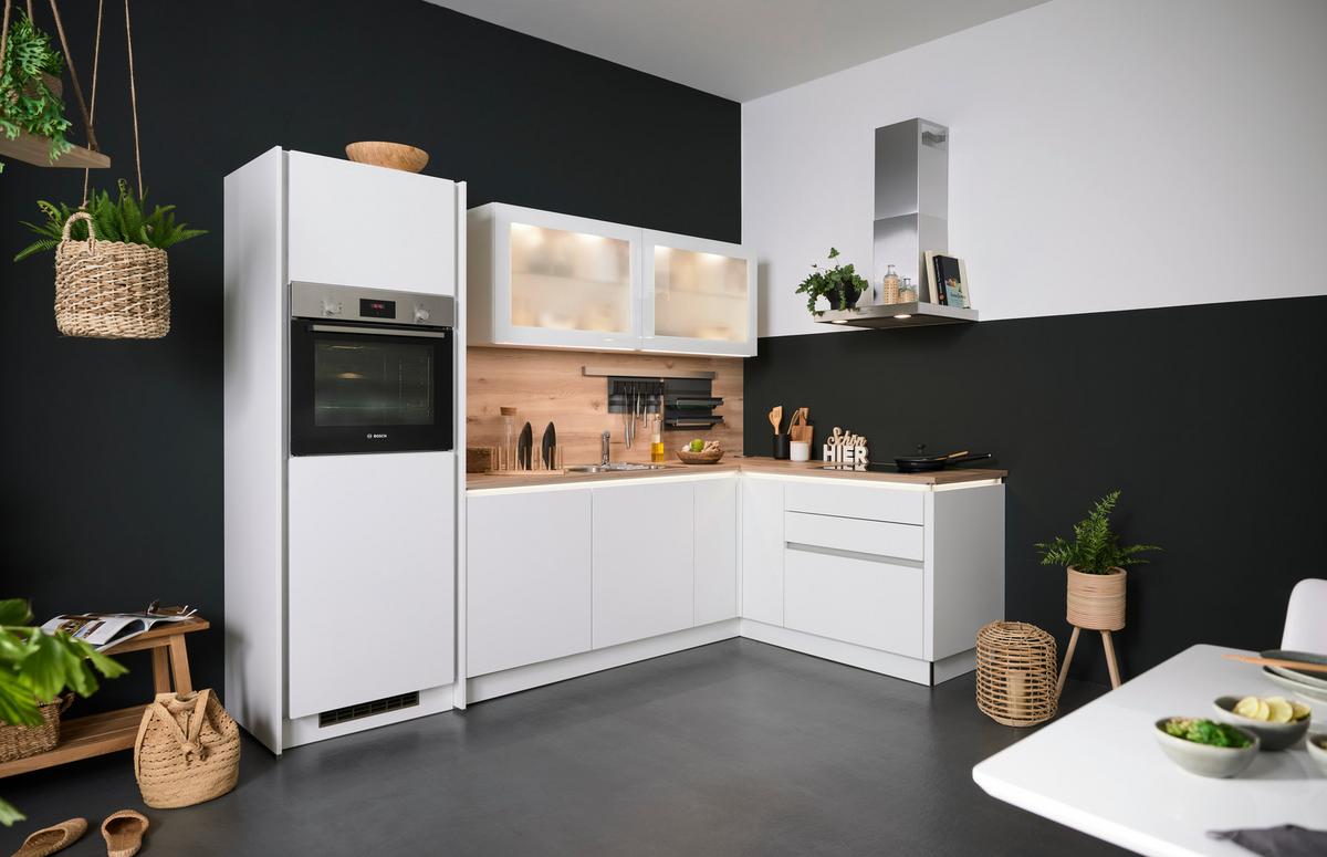 Bucatarie CLEAN - alb, Modern, material pe bază de lemn (280/175cm) - Express-Kuechen