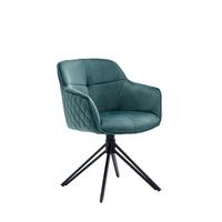 Naslanjač Samt, Zelena, Vrtljiv - črna/zelena, Moderno, kovina/tekstil (59/83/60cm) - Livetastic