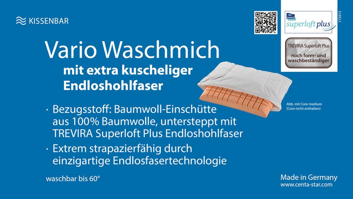 POSZWA NA PODUSZKĘ VARIO WASCHMICH - biały, Basics, tkanina (40/80cm) - Centa-Star