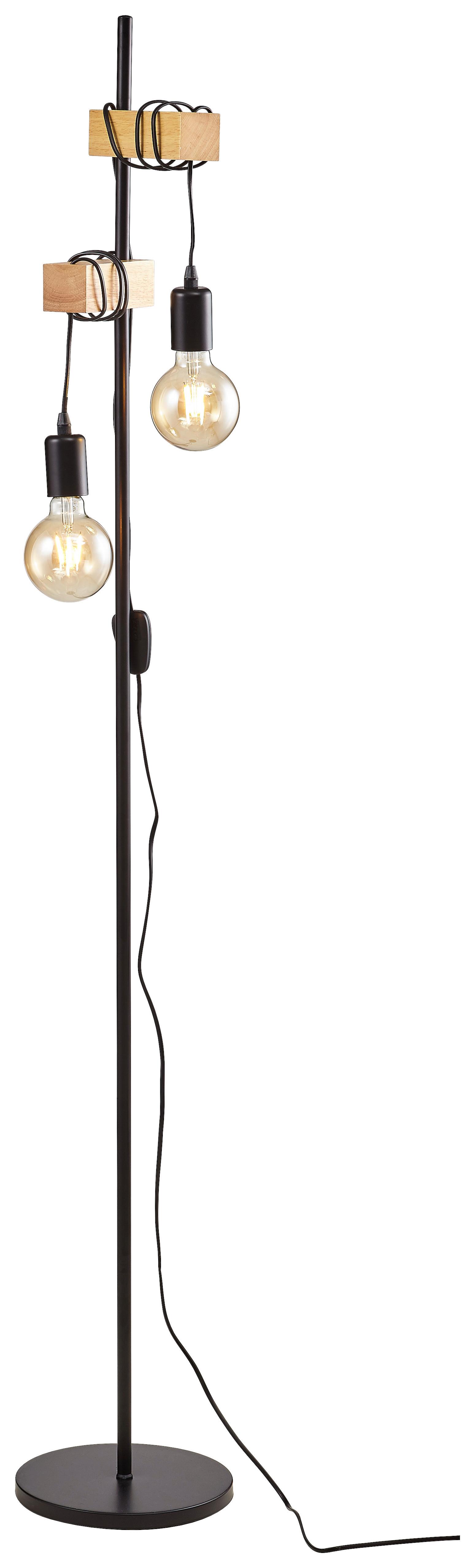 LAMPA STOJĄCA 32919*TOWNSHEND - czarny/brązowy, Konventionell, metal/drewno (20,5/25/166,5cm) - Eglo