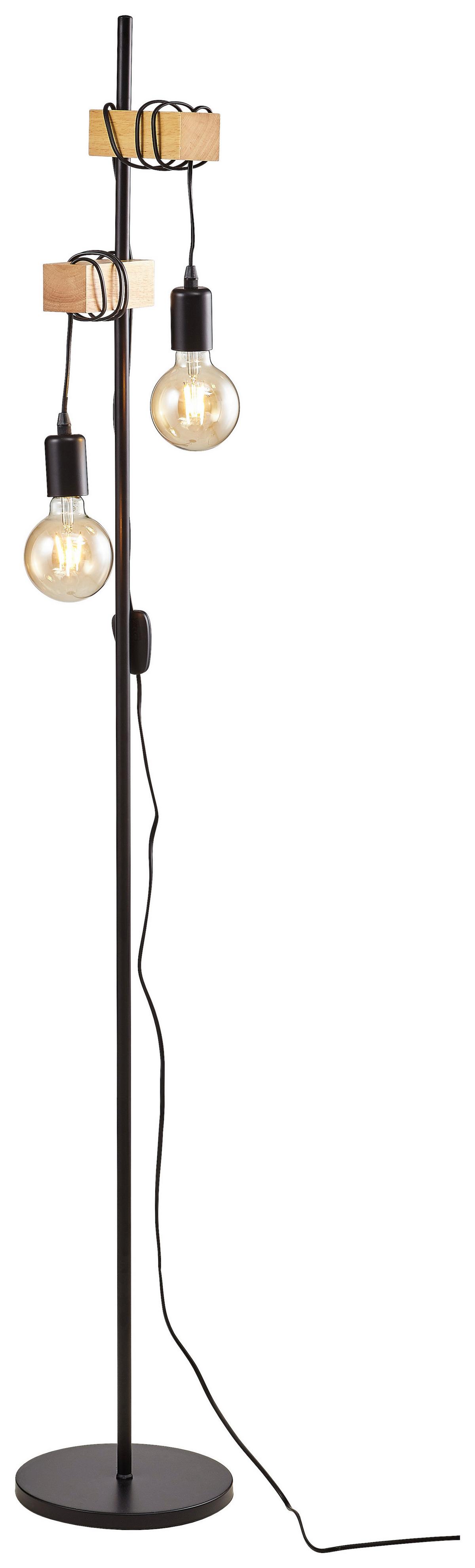 LAMPA STOJĄCA 32919*TOWNSHEND - czarny/brązowy, Konventionell, metal/drewno (20,5/25/166,5cm) - Eglo