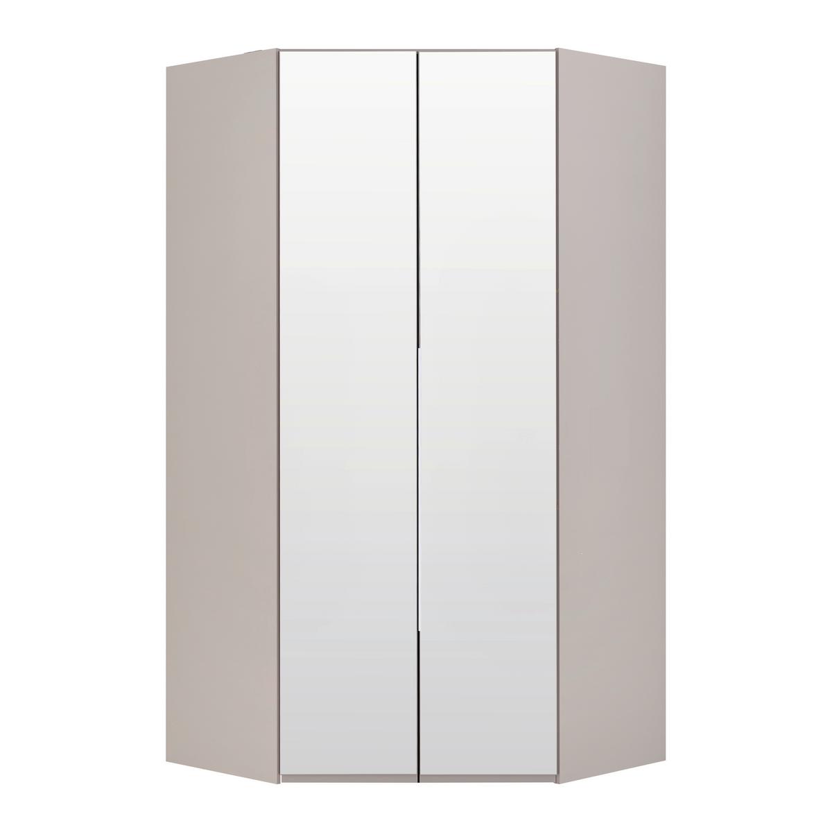 Kutni Ormar Za Odjeću New York - sahara/siva, Konvencionalno, staklo/drvni materijal (120/236/120cm) - Premium Living