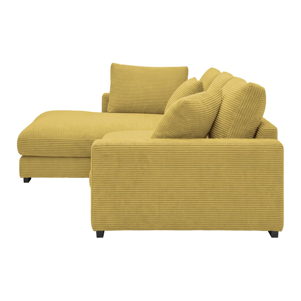 Ecksofa Pedro Senfgelb - Senfgelb/Schwarz, MODERN, Kunststoff/Textil (190/300cm) - Mömax