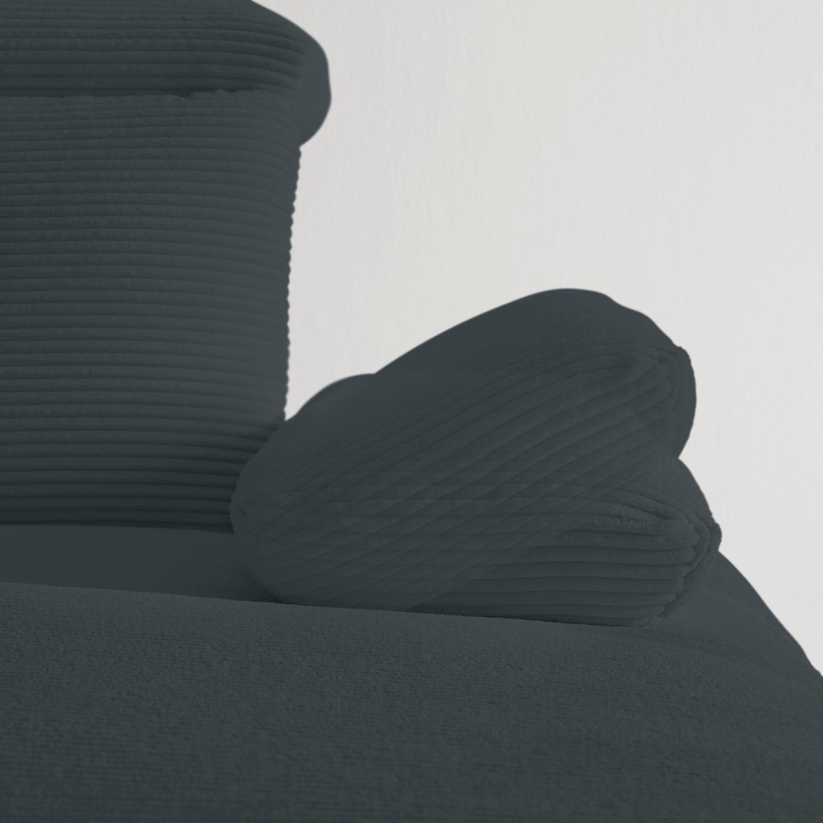 Wohnlandschaft Seattle Schwarz - Schwarz/Weiß, MODERN, Holzwerkstoff/Textil (301/196cm) - Premium Living