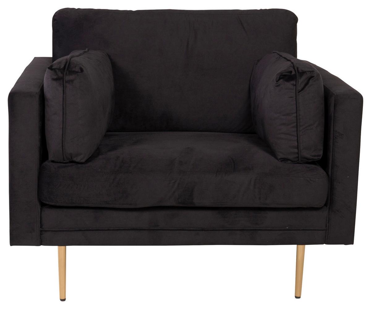 Sessel Boom ca. 110x84x86 cm Schwarz - Hellbraun/Schwarz, Design, Textil/Metall (110/84/86cm) - Livetastic