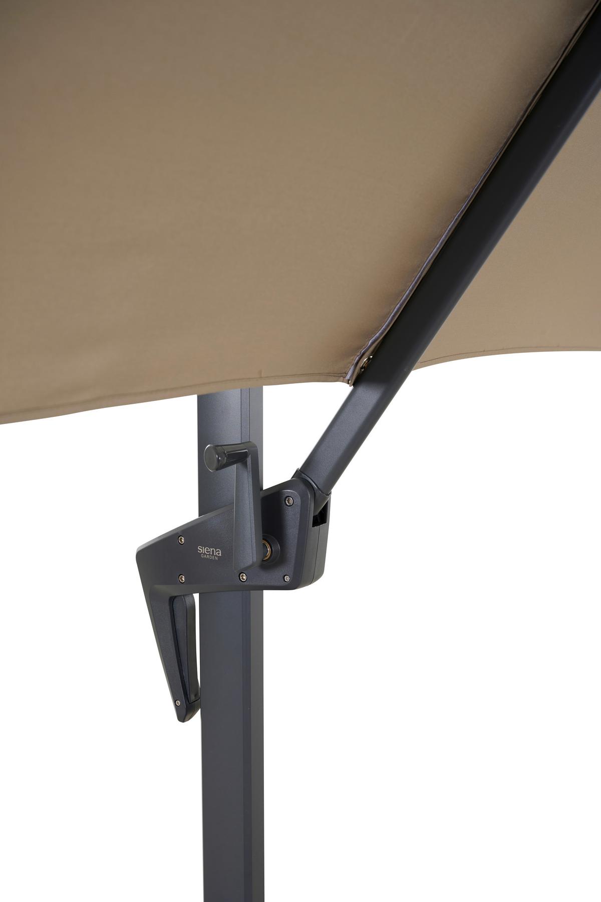 Ampelschirm Vito ca.250x250cm Taupe - Taupe/Anthrazit, MODERN, Textil/Metall (250/250cm) - Siena Garden