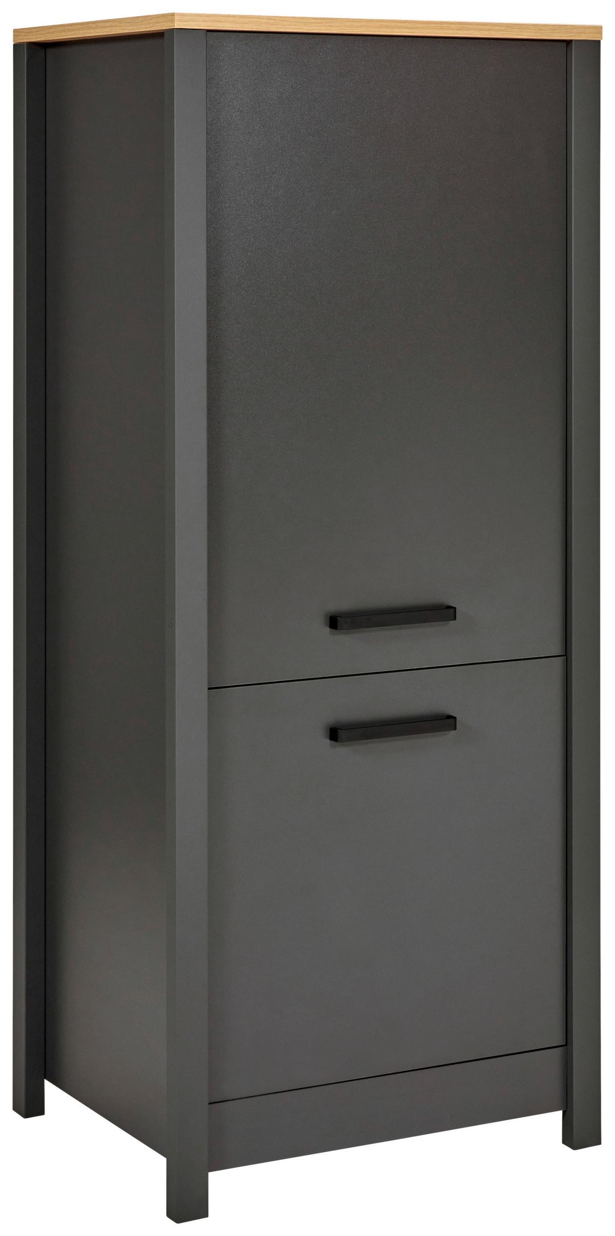 Geräteumbauschrank Venet, Anthrazit/Artisan Eiche - Anthrazit/Schwarz, ROMANTIK / LANDHAUS, Holzwerkstoff/Metall (70/167/60cm) - Mömax