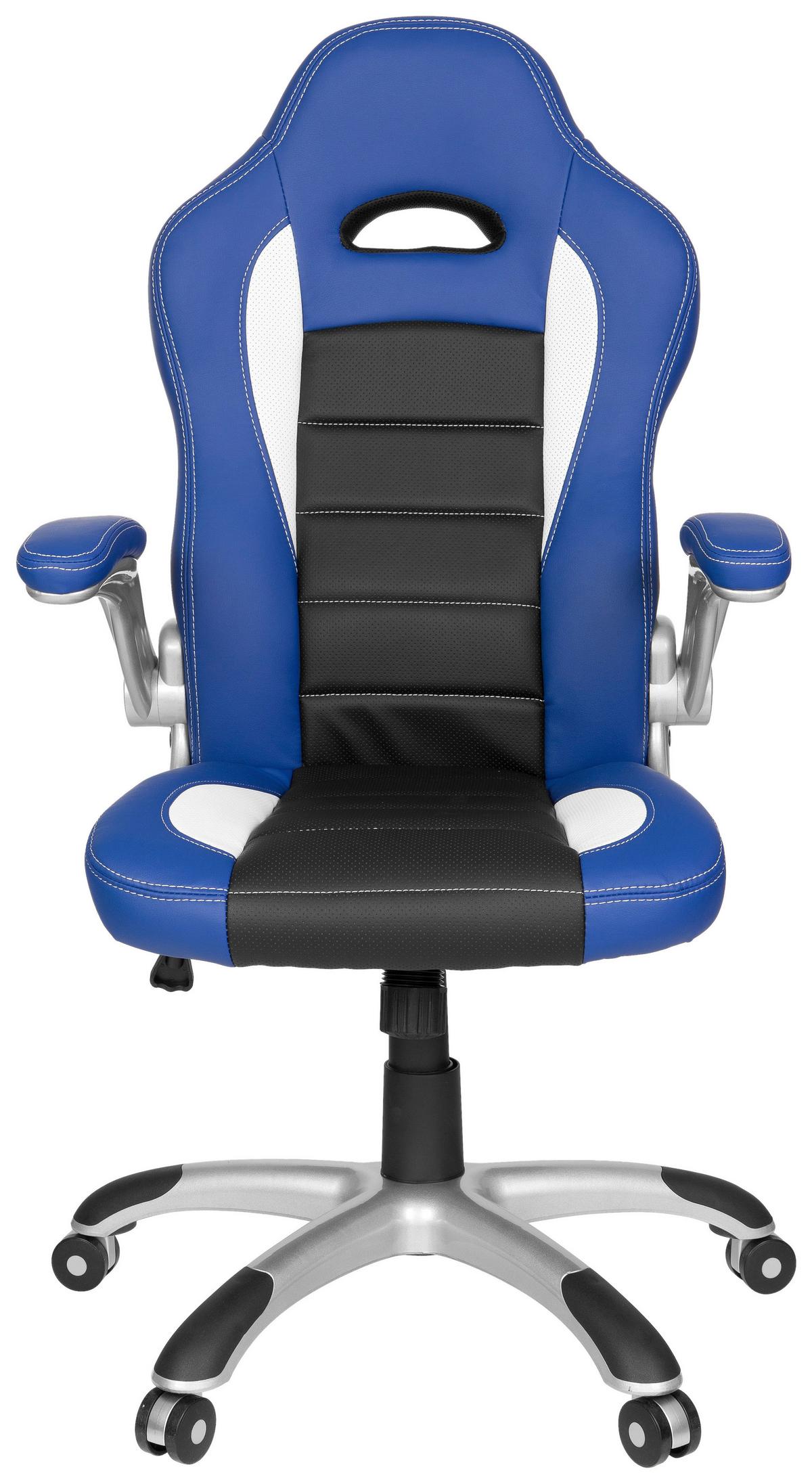Gaming Stol Game Sport, Črna, Modra, Bela - modra/črna, Moderno, umetna masa/tekstil (64/118/57cm) - MID.YOU