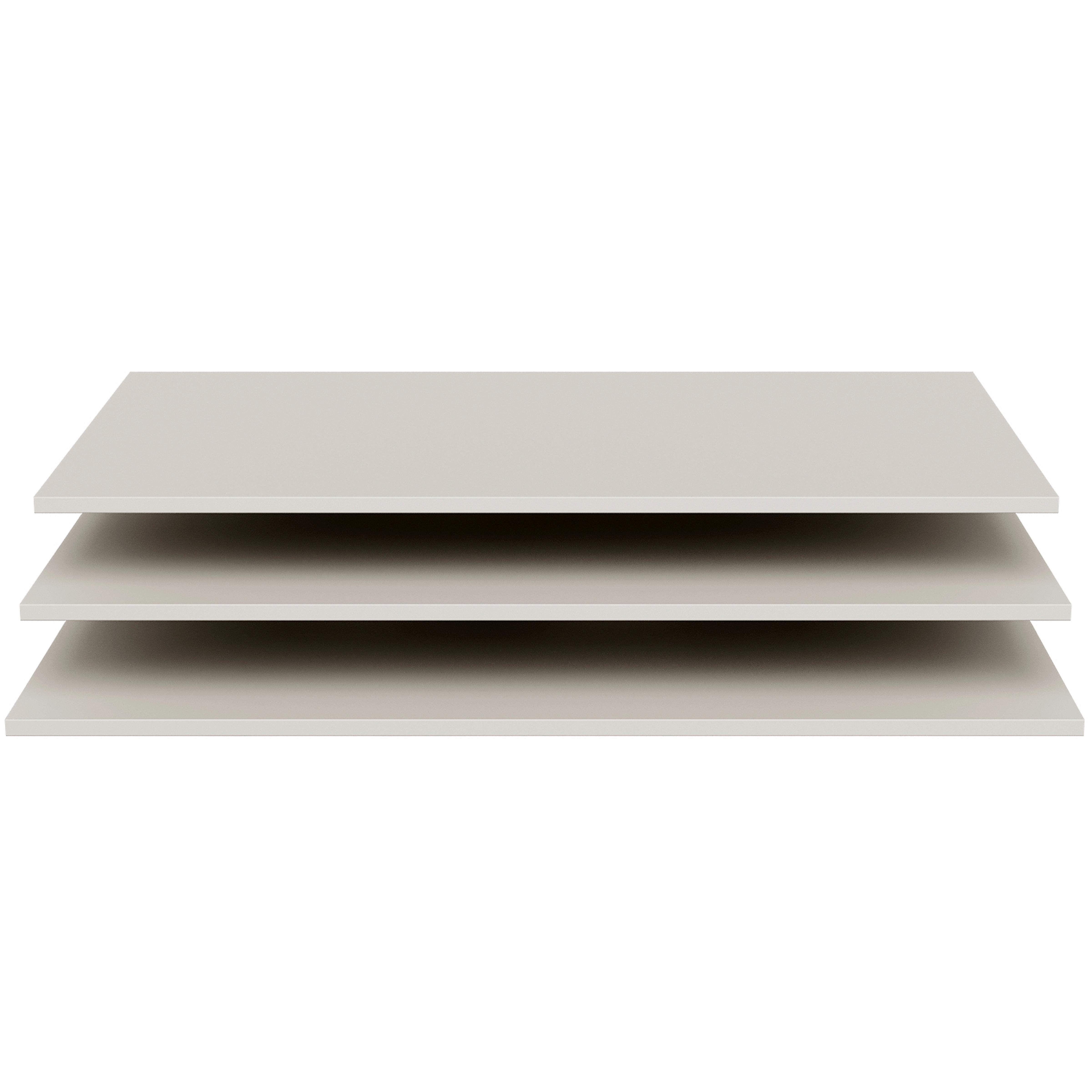 Einlegebodenset Pure 3-tlg. Hellgrau - Hellgrau, Design, Holz (92/1,5/53cm) - Livetastic