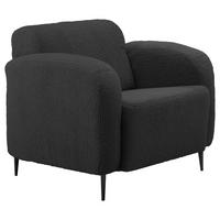 Sessel Marone Anthrazit Teddystoff - Anthrazit/Schwarz, MODERN, Textil/Metall (85/76/90cm) - Livetastic