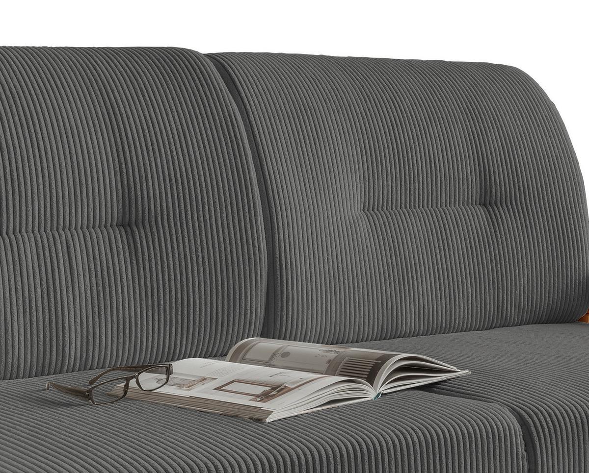 Schlafsofa Camino Holzkorpus Grau/Nussbaum - Nussbaumfarben/Grau, MODERN, Holz/Textil (154/88/90cm) - Livetastic