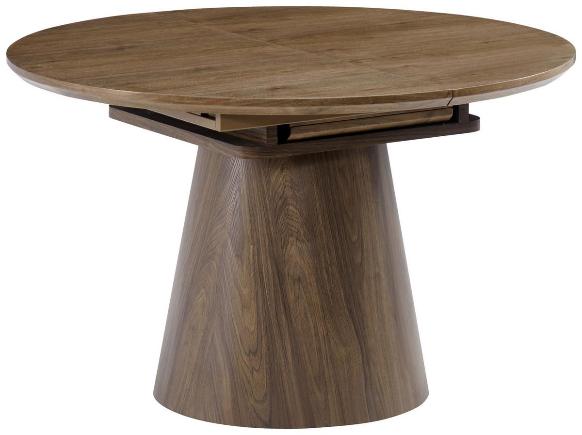 Raztegljiva Miza Sundsvall, Barva Oreha, 120-160x120 - barva oreha, Moderno, leseni material/les (120-160/120/76cm) - P & B