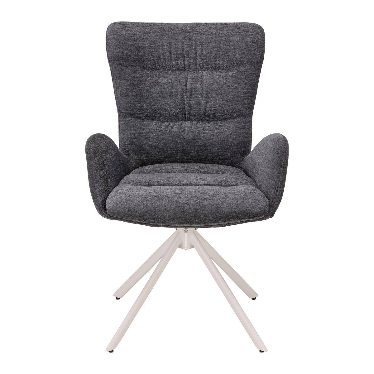 Karosszék Forgatható Stella - bézs/szürke, Design, textil/fém (58/91/65cm) - Mömax