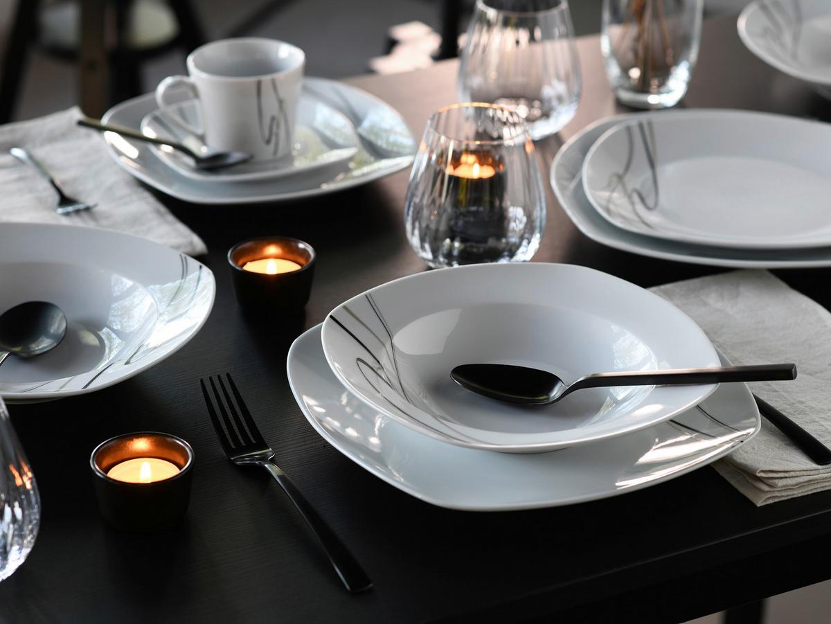 Kombiservice Amelie Piazza Weiß, 30-teilig - Basics, Keramik - Creatable