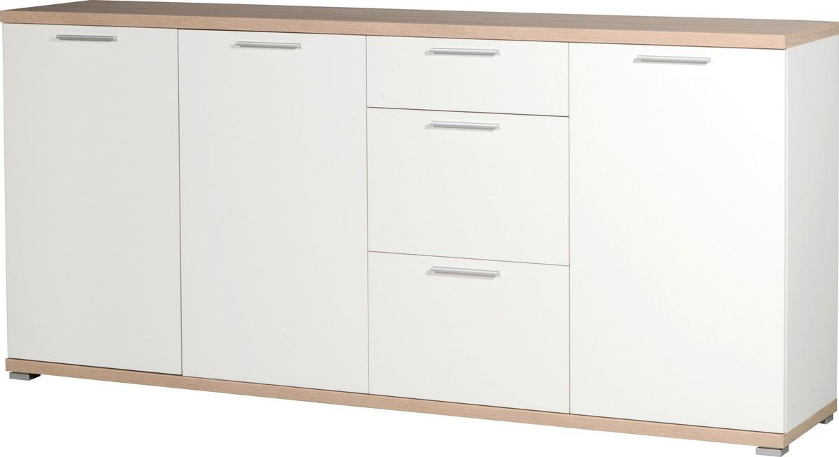 Sideboard GW-Top in Eiche/Weiß - Alufarben/Weiß, MODERN, Holzwerkstoff (192/88/40cm) - Mömax