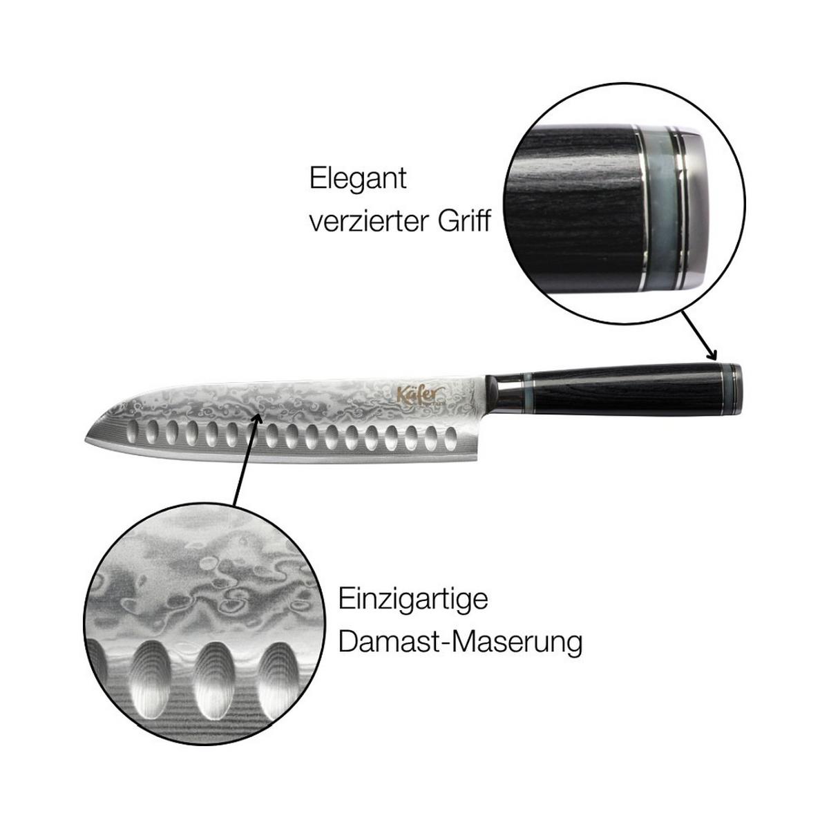 Santoku Kés 4210-Ka - nemesacélszínű, Basics, fém (20.5cm) - Käfer