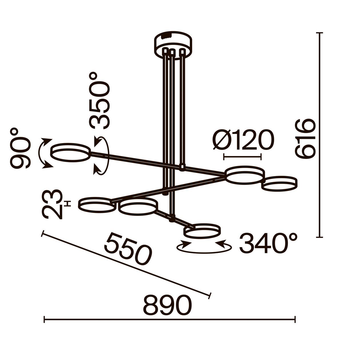 PENDELLEUCHTE FAD - Schwarz, Trend, Kunststoff/Metall (55/61,6/89cm) - MAYTONI