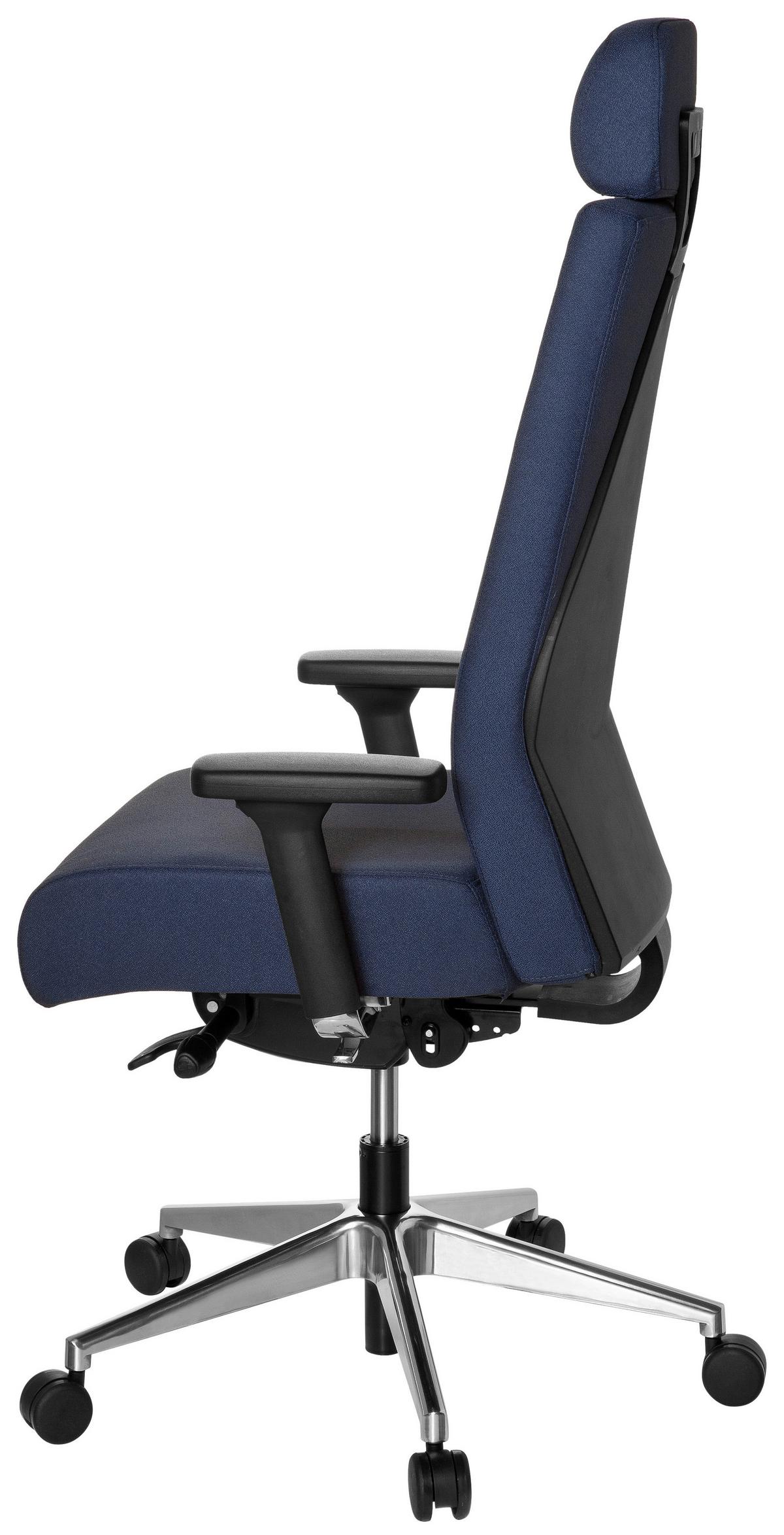 Pisarniški Stol Pro-tec Xxl, Modra - črna/barve aluminija, Moderno, kovina/umetna masa (59/138/49cm) - MID.YOU