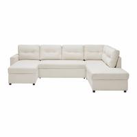 Wohnlandschaft Martina Acv Rechts Pearl - Beige/Schwarz, MODERN, Holz/Holzwerkstoff (276/89/204cm) - Mömax
