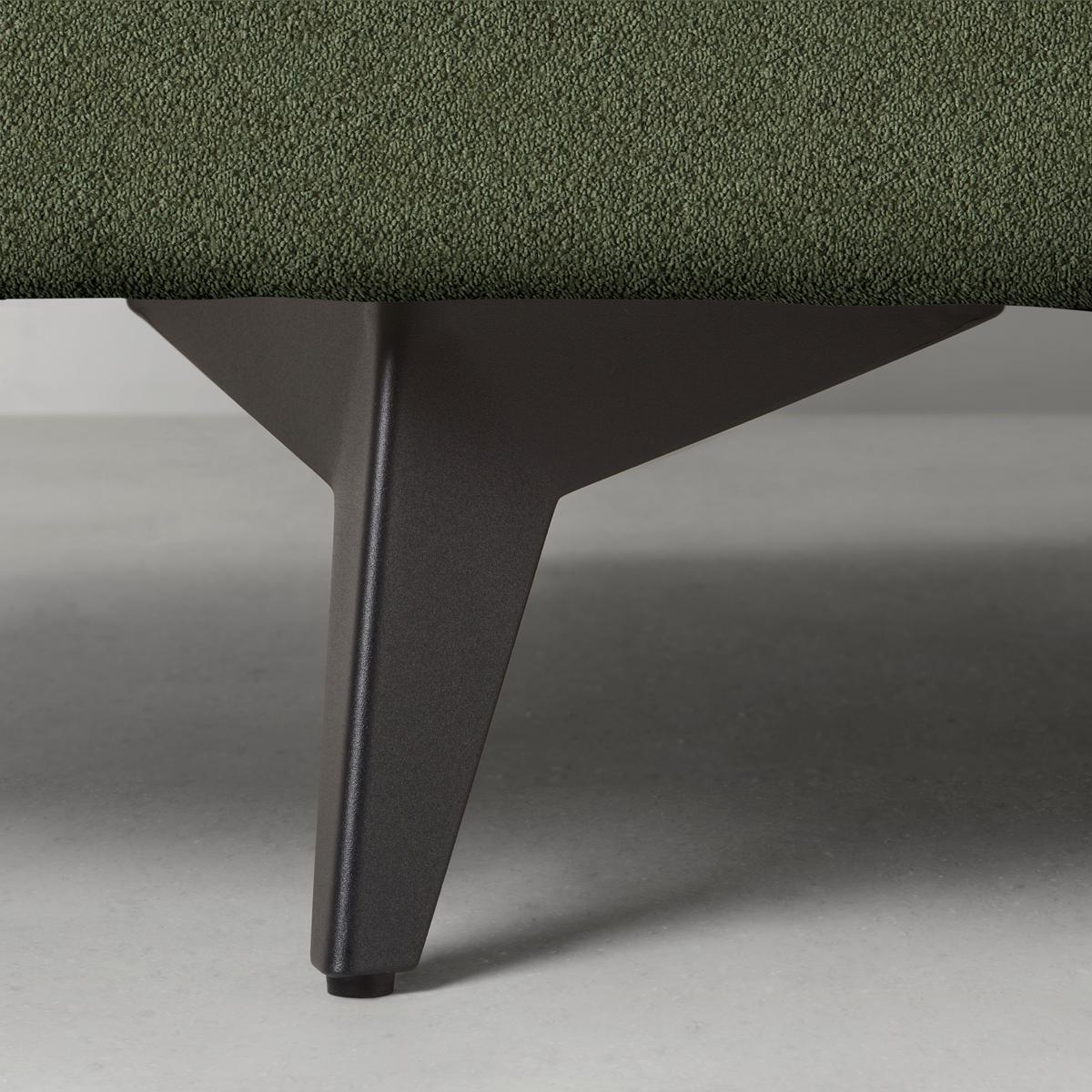 Ecksofa Axel Olivgrün - Schwarz/Olivgrün, MODERN, Textil/Metall (291/87/250cm) - Mömax