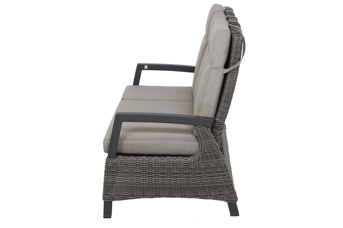 Loungegarnitur Corido Grau - Grau, Basics, Keramik/Kunststoff (72/206/103cm) - Siena Garden