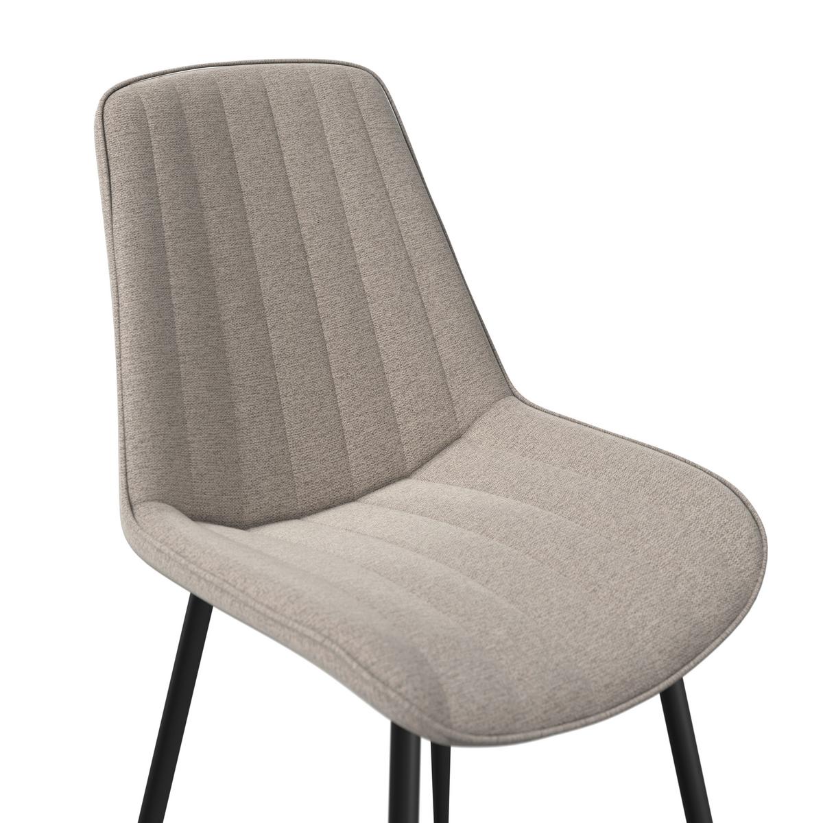 Tischgruppe Eolona Creme 5-tlg. - Eukalyptusholzfarben/Creme, MODERN, Holzwerkstoff/Textil - Bessagi Home