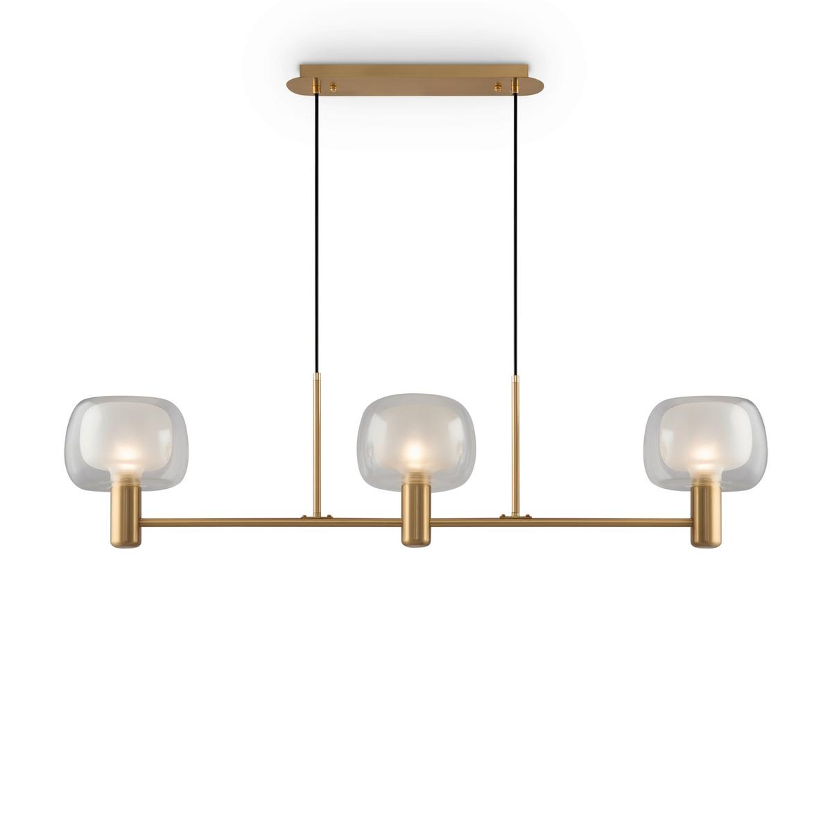 PENDELLEUCHTE VISION - Transparent/Goldfarben, Trend, Glas/Metall (104/18/26cm) - MAYTONI