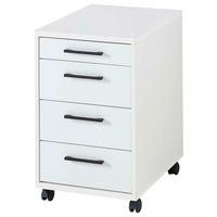 KONTENER NA KÓŁKACH INNO4HOME - biały/czarny, Basics, materiał drewnopochodny/metal (43/68/55cm) - Livetastic