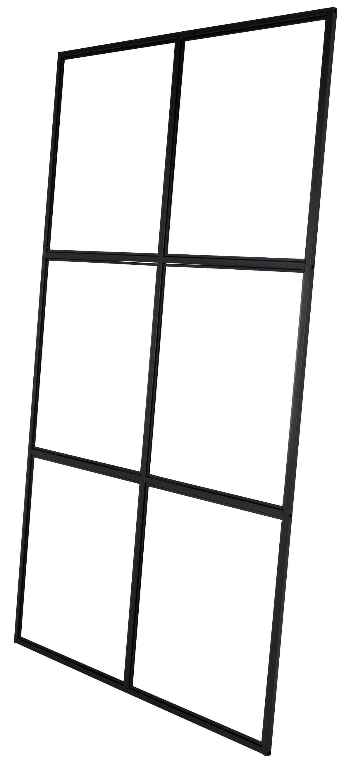 TRENNWAND LEIF - Schwarz, MODERN, Glas/Metall (120/210/2cm) - P & B