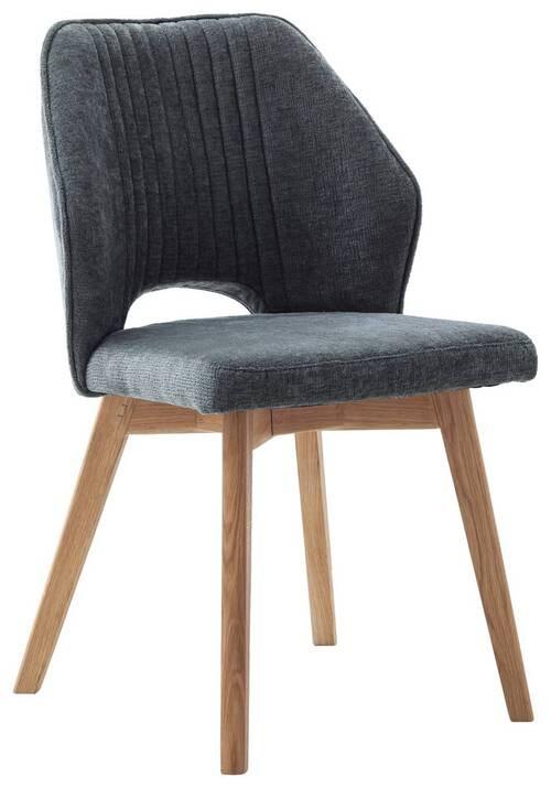 KRZESŁO KONDA - kolor dębowy/antracytowy, Design, drewno/tkanina (48/92/60cm) - Livetastic