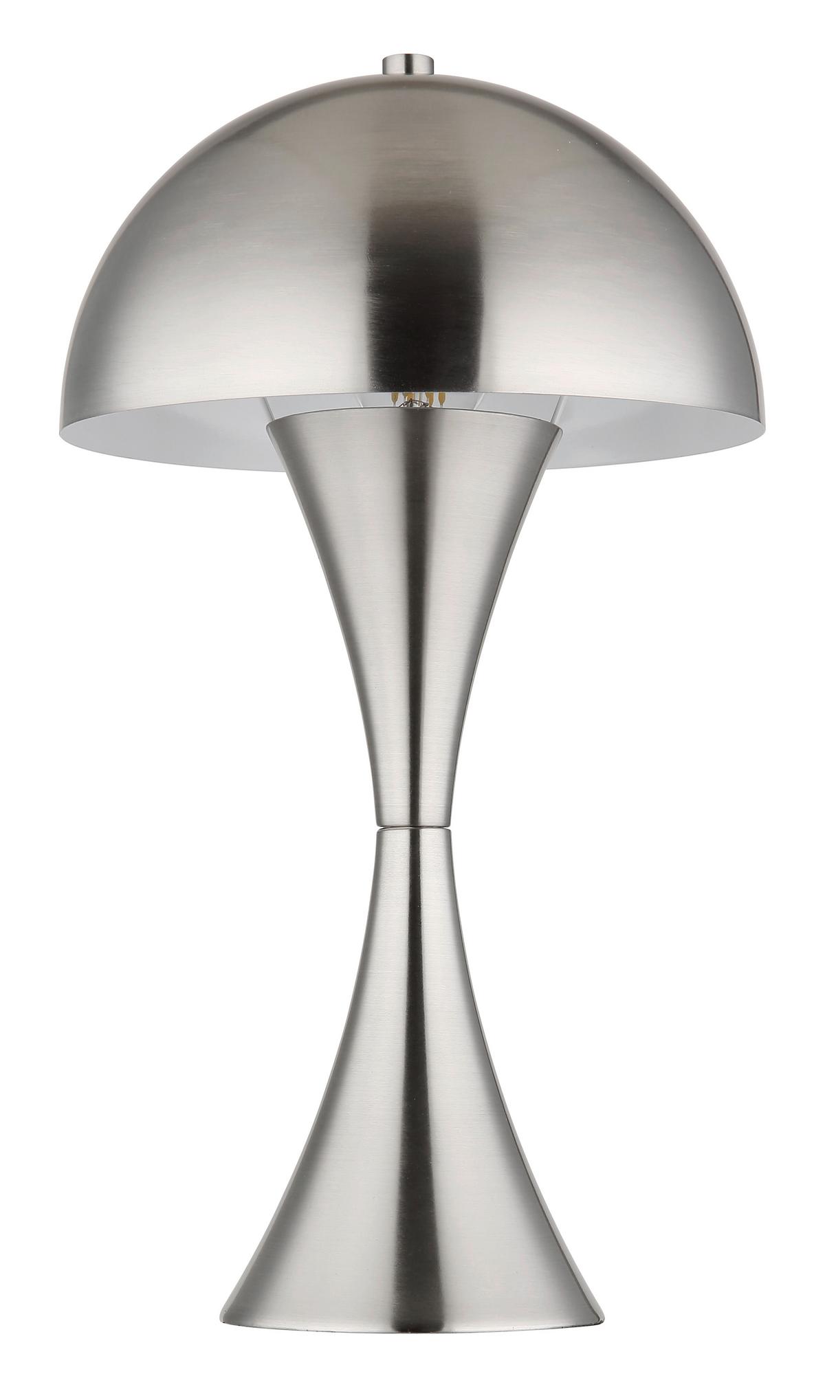 TISCHLEUCHTE 21028N - Schwarz/Nickelfarben, Design, Kunststoff/Metall (20/36,1cm) - Globo