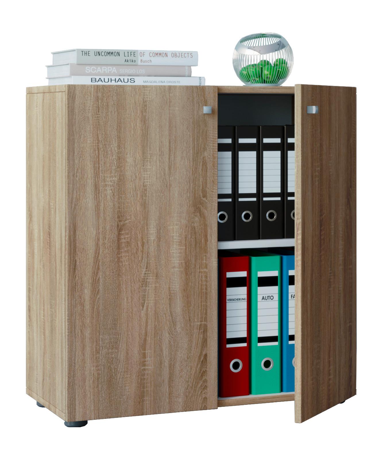 Aktenschrank Vandol Mini ca.70x70x39cm Eichefarben - Eichefarben, Basics, Holzwerkstoff (70/74/39cm) - MID.YOU